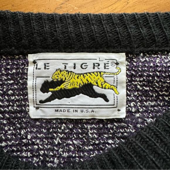 Vintage 80’s Geometric Print Grandpa Sweater - Picture 3 of 3